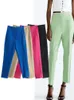 Pantalon Femme Capris TRAF Femmes Chic Pantalon Nouvelle Mode Multicolore Taille Haute Pantalon 2022 Bureau Tenues Casual Rue Fermeture Éclair Fly Femme Cheville Pantalon J230705