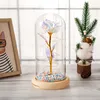 Party Decoration LED Shine Rose Flower Glass Dome Gift For Her Light Christmas Rosees Home Decor Mom Valentines Anniversary Wedding Women