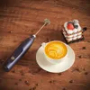 Ensemble mousseur à lait électrique USB Rechargeable Mini mélangeur à café mélangeur fouet à oeufs fabricant de mousse Cappuccino agitateur de mousse de lait outils de cuisine