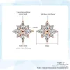 Örhängen Strass Blomma Rose Guld Färg Mode Märke Kristall Snowflake Bröllop Smycken För Kvinnor Rea E616