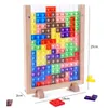 ألغاز ثلاثية الأبعاد ألعاب Tetris Puzzle مباريات تعليمية للأطفال Boys Girls Intelligence Game ABS Material Toy Jigsaw Board Kids 230704