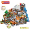 Diecast Modelo 1315PCS Compatível 21137 Meu Mundo Blocos de Construção Montanha Caverna Elevador Aldeia Figuras Módulo Tijolos DIY Brinquedos para Crianças 230705