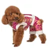 Hondenkleding HOOPET Pet Dog Cat Four-Feet Jumpsuit Chinees Jaar Traditioneel Tang Suit Kostuum Gewatteerde Warme Fleece Gevoerde Jas Jas 230704