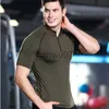 Camisetas Masculinas Camisa de Compressão Masculina Treino de Corrida Camiseta Masculina Marca GYM Jogging Camisa Esportiva Manga Curta Rashguard Zíper Top T Treinamento J230705