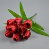 Factory Directly Silk Tulip 9 Heads Decoration Artificial Tulip Flower Bunch Tulip for Home Room Office Party Wedding Decoration