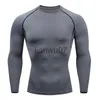 Camisetas Masculinas Meias-calças de Compressão para Homens Esportes de Manga Comprida T-shirts Roupas Esportivas de Basquete Fitness Menino Correndo Camada Base Treino Top Secagem Rápida J230705