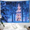 Tapestries Dome Cameras Lce and Snow Christmas Tree Tapestry Psychedelic Forest Hut Wall Hanging Natural Style Holiday Gifts Home Decor R230714