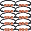 Bracelets porte-bonheur 10 pièces Bracelet de football Accessoires d'exercice Bracelets réglables Cadeaux de basket-ball Bracelet de football Ventilateur