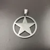 Collier pentagramme en acier inoxydable pour homme pendentif étoile à cinq branches en argent poli 24 pouces pour amis cadeaux de mode