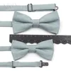 Tie Clips Bamboevezel Zandgrijs Stoffig Groen Roze Blauw Anti rimpel Effen 6cm Bowtie Hankie Set Mannen Kid Pak Das Accessoire Top 230704