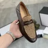 Designer krokodil loafer herrskor fyrkantig tå guldtonad detalj loafers sport fritid Körskor Bekväma läder Män Klänning Sko a6