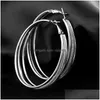 Hoop Huggie Luxe Mtilayer Grote Oorbellen Vrouwen Trendy Matte Ronde Grote Maat Voor Meisje Vrouwelijke Mode Oor Sieraden Drop levering Dhy1K