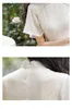 Ethnic Clothing Vintage Chinese Cheongsam Beige Short Sleeve Chiffon Dress Summer Slim Evening Elegant Pearl Qipao S To XXL