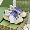 Designer screener sneakers scarpe di tela blu e nere Suola spessa e lacci sneaker da donna da uomo a righe moda retrò in pelle Suola in gomma bicolore a3