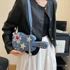 Sacos de noite personalidade bolsa de ombro em forma de guitarra para mulheres 2023 denim crossbody moda casual senhora bolsa de viagem bolsa feminina