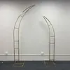 2pcs one set Wedding Arch Square Backdrop Balloon Stand Background Shiny Metal Gold Plating Outdoor Artificial Flower Door Shelf Frame