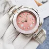 Men's Automatic watch 40MM 904L all stainless steel pink dial watch sapphire super luminous waterproof sports watch