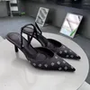 Dress Shoes 2023 Summer Brand Pointy Women Sandals Fashion Simple Backless Heels Elegant Sexy For Party High