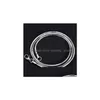 Kedjor 925 Sterling Sier Smooth Snake Halsband För Kvinnor Modesmycken Hummerlås 1 Mm Kedja Storlek 16-30 Inch Drop Delivery Penda Dhpij