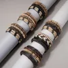 Bedelarmbanden Vintage meerlaagse lederen armband voor mannen Mode gevlochten handgemaakte touwomslag Houten kraal geweven mannelijk cadeau