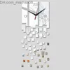 Relógios de parede Promoção por atacado relógios de parede modernos design de espelho relógio diy real 3d adesivo de relógio de cristal sala de estar decoração frete grátis Z230706