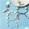 Beaded Bohemian Sea Shell Bracelet For Women Girls Handmade String Rope Seashell Chains Men Summer Beach Wrap Bangle Fashion Boho Je Dhno4