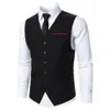 Mannen Vesten Mannen Pak Vest Jas Streep Stof Decoratieve Borstzak Ontwerp Klassieke Causale Zakelijke Mode Slim Fit 230705