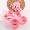 Measuring Tools Kitchen Accessories Pure Color DIY Baking Supplies Plastic Cups Spoons Set Stackable Combination Measuring Tools R230704