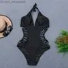 Dambadkläder Sexiga Vit Halter Cut Out Bandage Trikini Simbaddräkt Monokini Push Up Brasilianska badkläder Dam One Piece Baddräkt Z230706