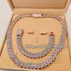 Gioielli firmati Oro rosa e oro bianco color argento 925 Baguette Diamond Miami Cuban Link Chain Iced VVS Moissanite Men Collana