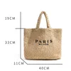 Bolsas de compras Moda Bolsa de palha de grande capacidade Bolsas de mão com letras de grife Tecido de mão Verão Praia Casual Bali Bolsa grande 2023 230704