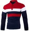 Polo da uomo Polo primavera T-shirt per uomo Manica lunga Moda Abbigliamento sportivo Casual Polo a righe larghe Homme Risvolto Maschile Top Abbigliamento MY906 230705