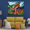 Abstrait Animal Toile Art Le Red Deer Art Franz Marc Peinture Décor Musical Fait À La Main pour Piano Room