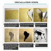 Curtains World Map Wall 3d Acrylic Wall Stickers Threedimensional Mirror Stickers Bedroom Office Background Wall Decoration Stickers