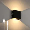 Lampade da tavolo Ricaricabili USB Applique da parete Luci Touch Dimming Magnetic LED Lampada montata per comodino Corridoio Tromba delle scale