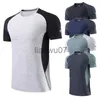 Herr T-shirts Färg Patchwork Herr Sport Löptröjor 2023 Sommar Kortärmad Man Bodybuilding Jogging Basket Zumba Fitness Gym Toppar J230705