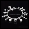 Charme Armbänder Luxus 925 Sterling Silber Ketten Schlüsselschloss Kreuz Ringe Stern Mond Liebe Herz Karabinerverschluss Armreif Für Frauen Mode Dro Dheir