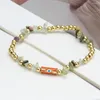 Link Armbänder Wunschkarte Emaille Kupfer Perlen Unregelmäßiges Kies Armband für Frauen Mode Boho Schmuck Niedlicher Lucky Eye Charm Einstellbar