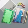 Bağlayıcılar A6 A5 Binder Bütçe PVC Kabuk Çempsophila Sequins Dizüstü Bilgisayar Gündemi Gündemi Planlayıcısı Mermi Okul Kırtasiye 1pc 230704