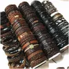 Charm Bracelets Mix Styles Handmade Braided Leather For Women Men Vintage Wristband Wrap Bangle Fashion Party Jewelry In Bk Drop Deli Dhauj