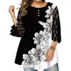 Camiseta de talla grande para mujer 5XL 6XL Blusas de mujer Moda de verano Malla Ver a través de la manga Estampado floral Camiseta casual Big Ladies Tops 230705
