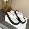 THE ROW Sandálias Flip Flops Designer Slides Mulheres Chinelo Salto Plano Plataforma Tecido Chinelos de Borracha Moda Verão Sapato Casual Preto Sandálias Brancas XLXU