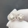 Designer Jewelry hip hop fashion jewelry big diamond stone gold plated sterling silver earrings luxury moissanite stud earrings