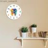 Wandklokken Aquarel Tand Schilderen Print Wandklok Kliniek Muur Art Niet Tikkende Muur Horloge Orthodontist Tandarts H0922 Z230706