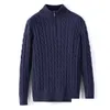 Men's Sweaters Mens Sweater Thick Half Zipper High Neck Warm Knitwear Plover Wool Designer Knitting S Casual Jumpers Zip Dhxva