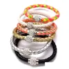 Braccialetti con ciondoli 13 colori Pu Leather Bangle Cz Disco Crystal Rhinestone Chiusura magnetica Wrap Wristband per gioielli di moda unisex Dro Dh83L