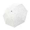 Umbrellas British Style Black Lattice Umbrella Rain UV Charms Folding Umbrella For Women Men Windproof Custom Umbrellas R230705