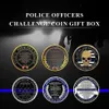 Boîte-cadeau de pièce de monnaie de défi d'officiers d'application de loi des États-Unis avec 6 pièces de monnaie de police