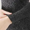 Suéteres de mujer Lurex brillante cuello alto y pulóveres para mujer cálido manga larga Otoño Invierno mullido Jumper marca femenina