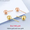 Charm True Erbsen-Ohrringe aus 18-karätigem Gold für Damen-Weihnachtsgeschenke. Goldschmuck-Ohrringe, einfache polierte runde Perlenohrringe aus 750er-Roségold, Z230706